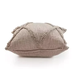 Pillows>Kirklands Home Taupe Fringe Diamond Pillow, 20 in. Tan