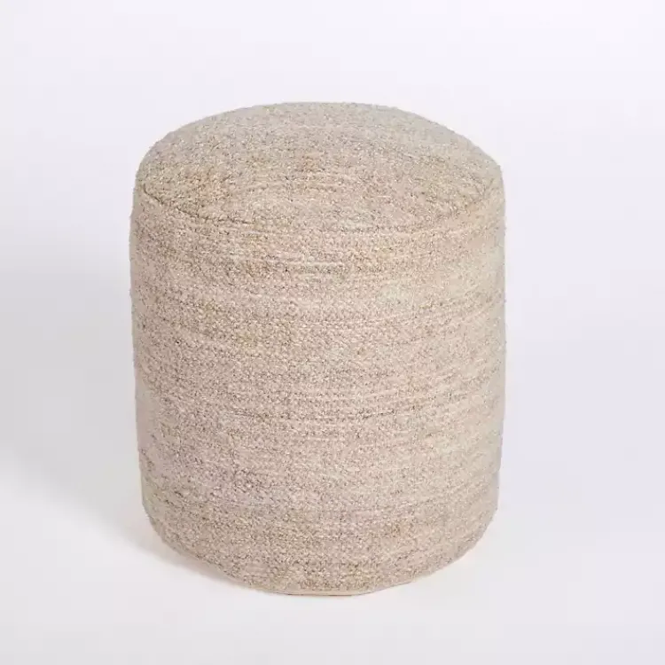 Poufs & Floor Cushions>Kirklands Home Taupe Handwoven Textured Boucle Pouf Tan