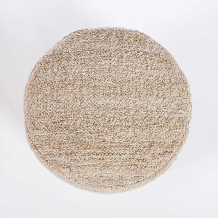 Poufs & Floor Cushions>Kirklands Home Taupe Handwoven Textured Boucle Pouf Tan