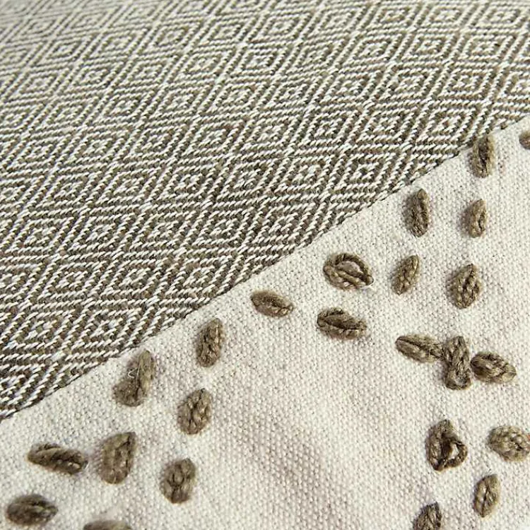Pillows>Kirklands Home Taupe Kantha Stitch Recycled Throw Pillow Brown