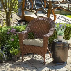 Kirklands Home Taupe Leala 2-pc. Outdoor Wicker Chair Cushion Set Tan Hot