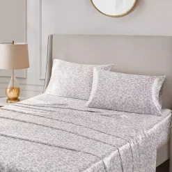 Kirklands Home Taupe Leopard Satin King 2-pc. Pillow Case Set New