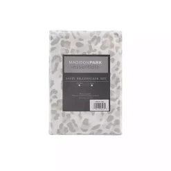 Kirklands Home Taupe Leopard Satin King 2-pc. Pillow Case Set New