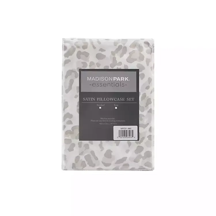 Kirklands Home Taupe Leopard Satin King 2-pc. Pillow Case Set New