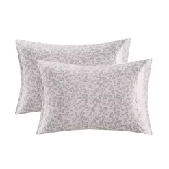 Kirklands Home Taupe Leopard Satin King 2-pc. Pillow Case Set New
