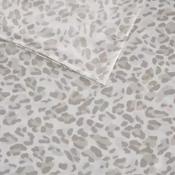 Kirklands Home Taupe Leopard Satin King 2-pc. Pillow Case Set New