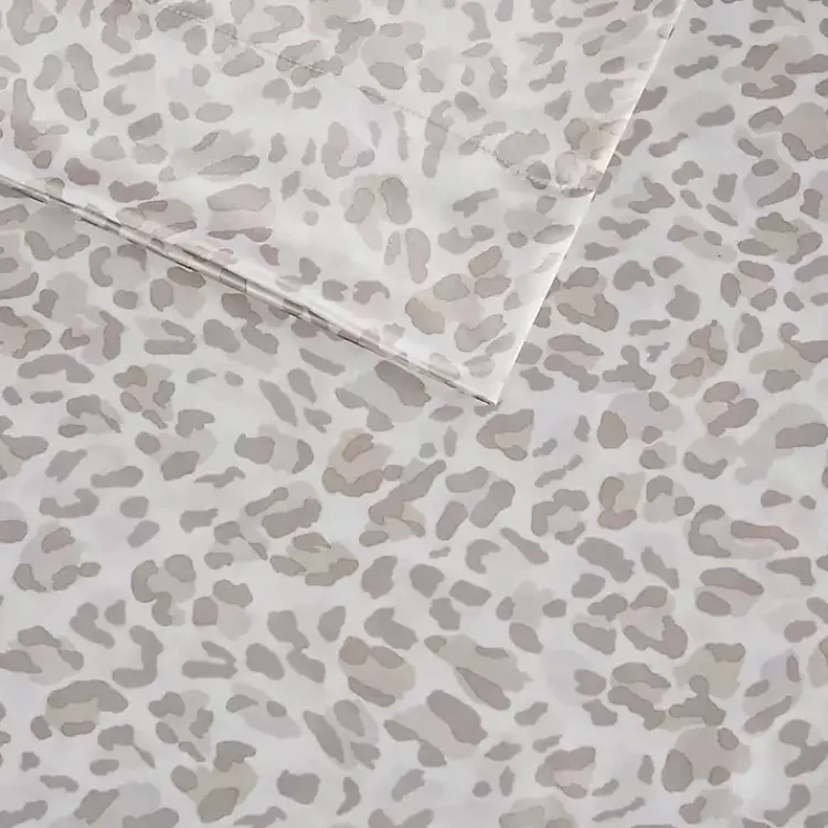 Kirklands Home Taupe Leopard Satin King 2-pc. Pillow Case Set New