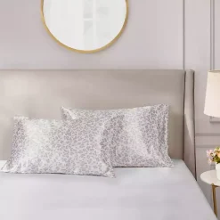 Kirklands Home Taupe Leopard Satin Standard 2-pc. Pillow Case Set Best