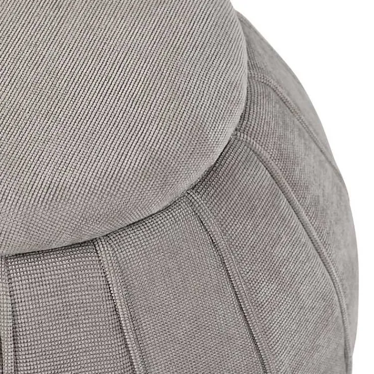 Kirklands Home Taupe Rounded Oval Storage Ottoman Gray
