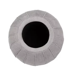 Kirklands Home Taupe Rounded Oval Storage Ottoman Gray