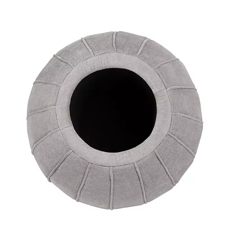Kirklands Home Taupe Rounded Oval Storage Ottoman Gray