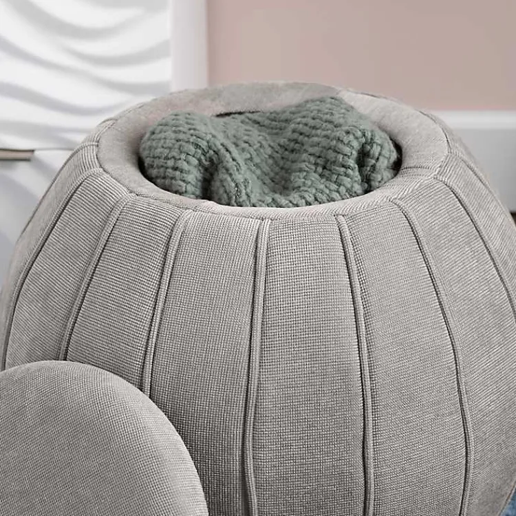Kirklands Home Taupe Rounded Oval Storage Ottoman Gray