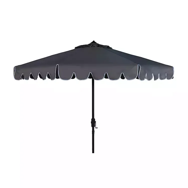 Kirklands Home Taupe Scallop Tilt Crank 9 ft. Outdoor Umbrella Gray Sale