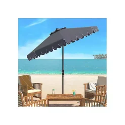Kirklands Home Taupe Scallop Tilt Crank 9 ft. Outdoor Umbrella Gray Sale