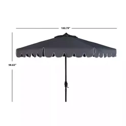 Kirklands Home Taupe Scallop Tilt Crank 9 ft. Outdoor Umbrella Gray Sale