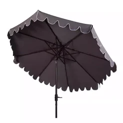 Kirklands Home Taupe Scallop Tilt Crank 9 ft. Outdoor Umbrella Gray Sale