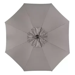 Kirklands Home Taupe Scallop Tilt Crank 9 ft. Outdoor Umbrella Gray Sale