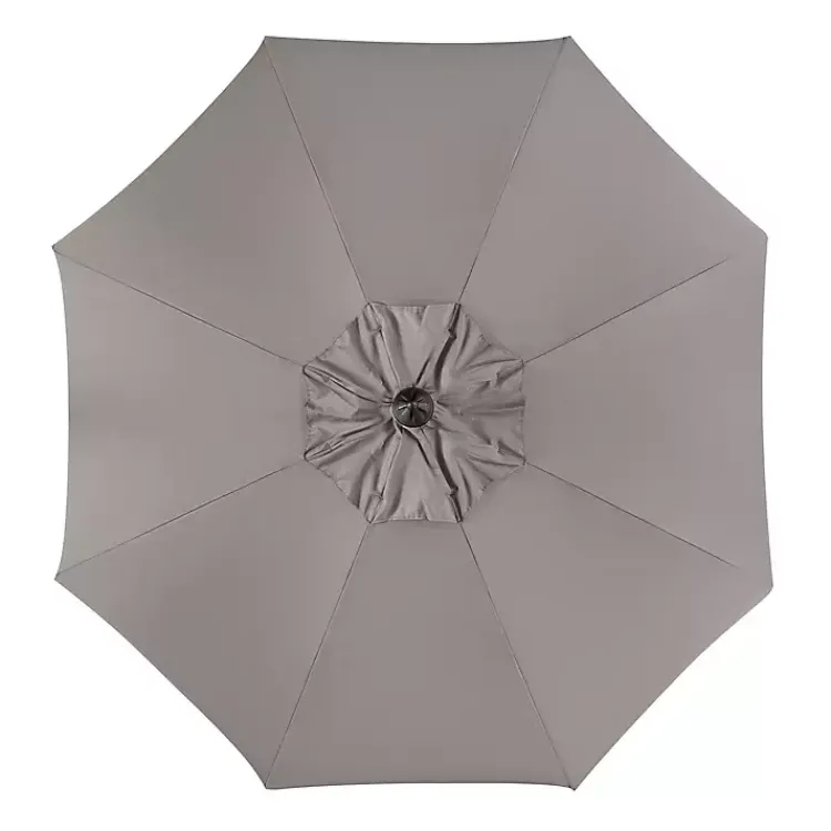 Kirklands Home Taupe Scallop Tilt Crank 9 ft. Outdoor Umbrella Gray Sale