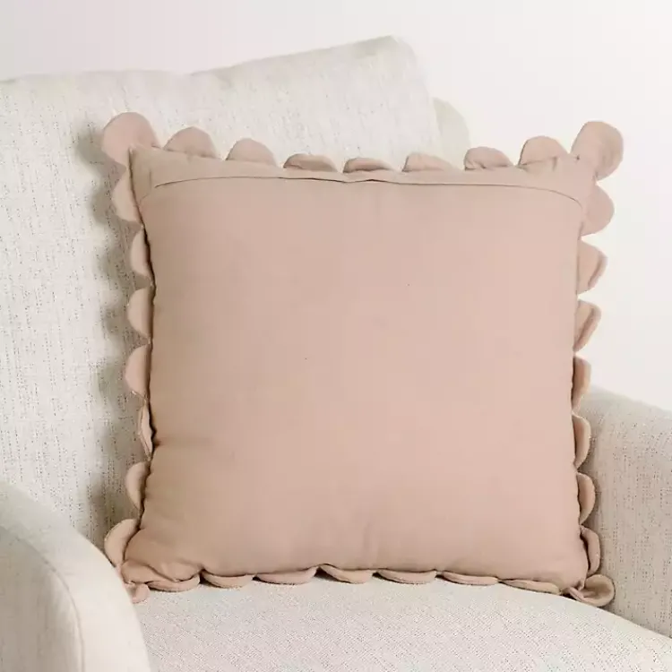 Pillows>Kirklands Home Taupe Scalloped Edge Pillow Tan