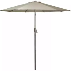 Kirklands Home Taupe Tilt Hand Crank Outdoor Umbrella Best