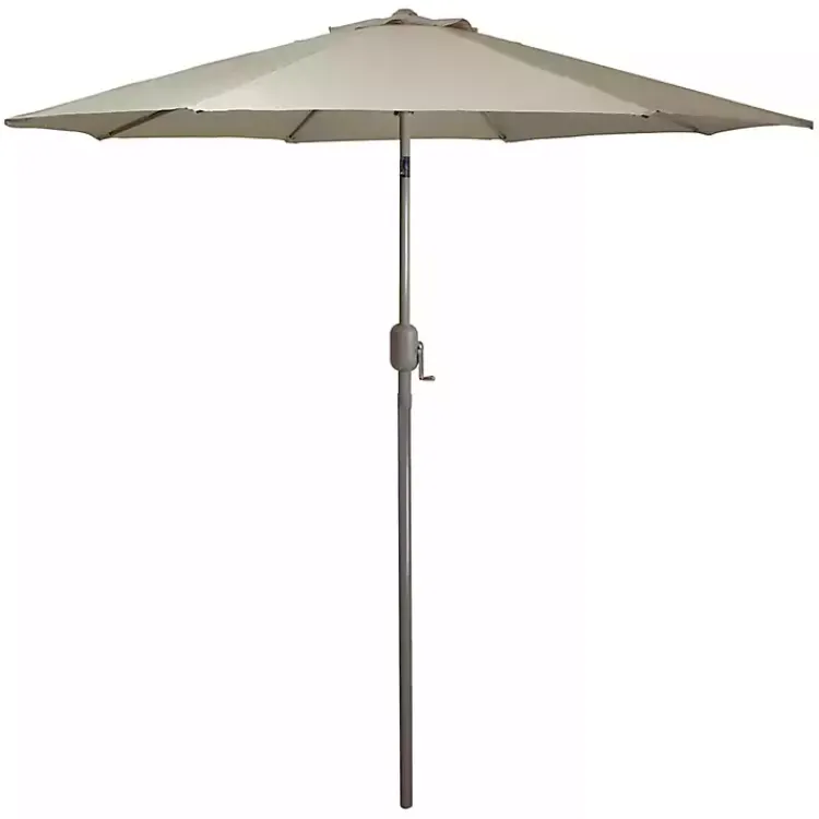 Kirklands Home Taupe Tilt Hand Crank Outdoor Umbrella Best