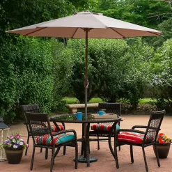 Kirklands Home Taupe Tilt Hand Crank Outdoor Umbrella Best