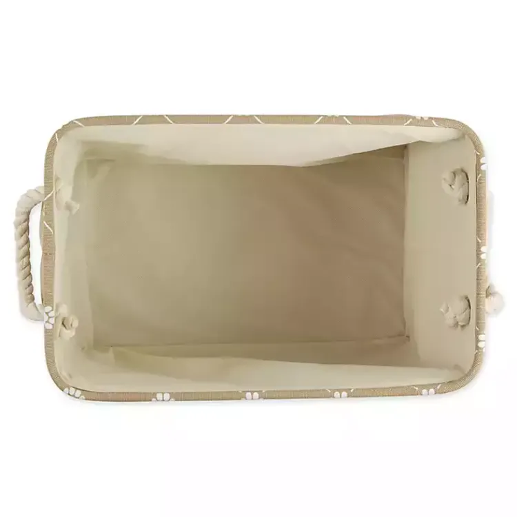 Baskets & Boxes>Kirklands Home Taupe Trellis Paw Print Storage Basket, 14 in. Tan