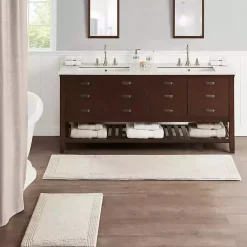 Kirklands Home Taupe Tufted Reversible Cotton Bath Mat, 34 in. Tan Sale