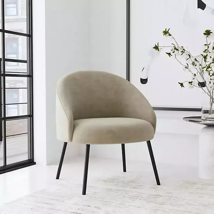 Kirklands Home Taupe Velvet Modern Accent Chair Tan Online