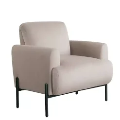 Kirklands Home Taupe Velvet Upholstered Knox Accent Chair Tan Clearance