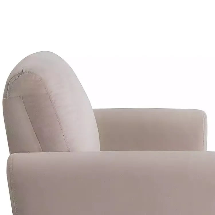 Kirklands Home Taupe Velvet Upholstered Knox Accent Chair Tan Clearance