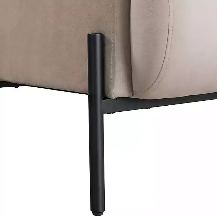 Kirklands Home Taupe Velvet Upholstered Knox Accent Chair Tan Clearance