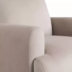 Kirklands Home Taupe Velvet Upholstered Knox Accent Chair Tan Clearance