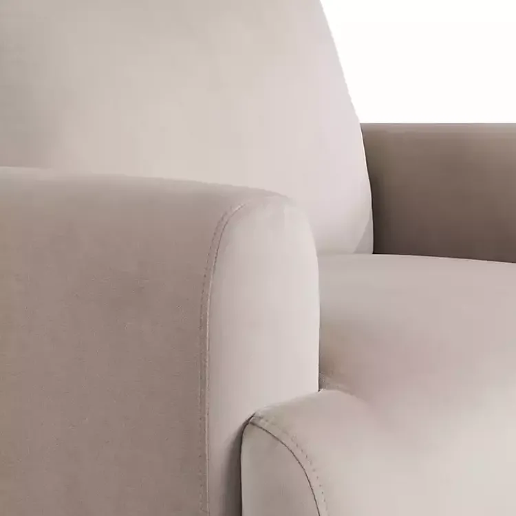 Kirklands Home Taupe Velvet Upholstered Knox Accent Chair Tan Clearance