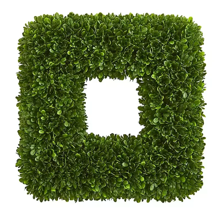 Wreaths>Kirklands Home Tea Leaf Square Wreath Green