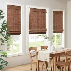 Kirklands Home Teak Bamboo Light Filtering Roman Shade, 27 in. Brown Outlet