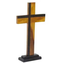 Statues & Figurines>Kirklands Home Teak Wood Cross Tabletop Sculpture Brown