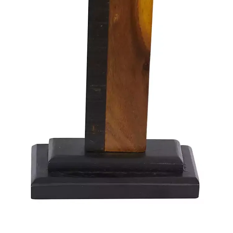 Statues & Figurines>Kirklands Home Teak Wood Cross Tabletop Sculpture Brown
