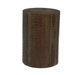 Kirklands Home Teak Wood Drum Accent Table Brown Outlet