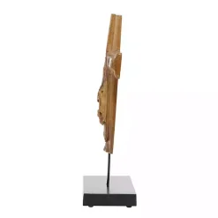 Statues & Figurines>Kirklands Home Teak Wood Floating Cross Tabletop Sculpture Brown