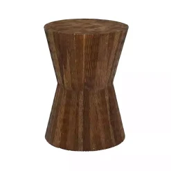 Kirklands Home Teak Wood Hourglass Accent Table Brown New