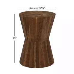 Kirklands Home Teak Wood Hourglass Accent Table Brown New