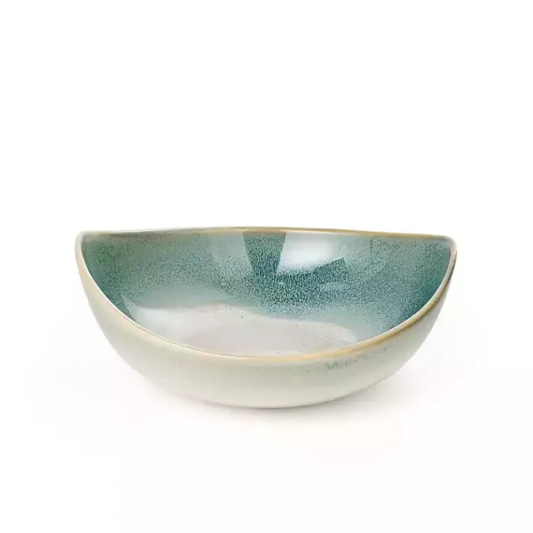Decorative Bowls & Jars>Kirklands Home Teal & White Ceramic Decorative Bowls, Set of 3