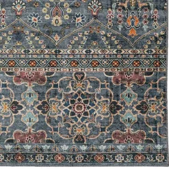 Kirklands Home Teal and Ivory Grant Washable Area Rug, 5x7 Blue Discount