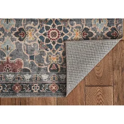 Kirklands Home Teal and Ivory Grant Washable Area Rug, 5x7 Blue Discount