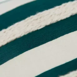 Pillows>Kirklands Home Teal and Ivory Ozzy Striped Pillow