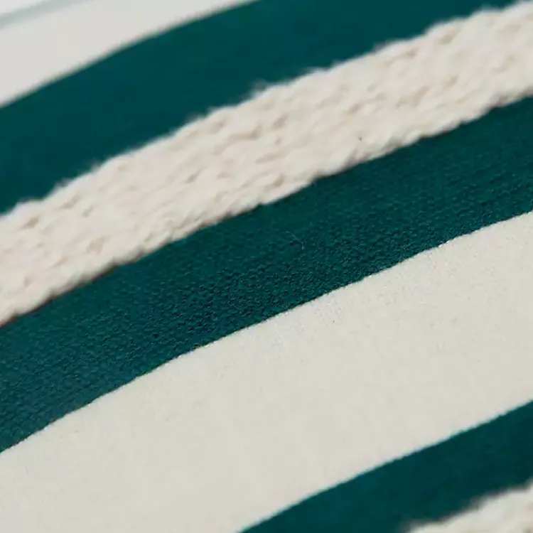Pillows>Kirklands Home Teal and Ivory Ozzy Striped Pillow