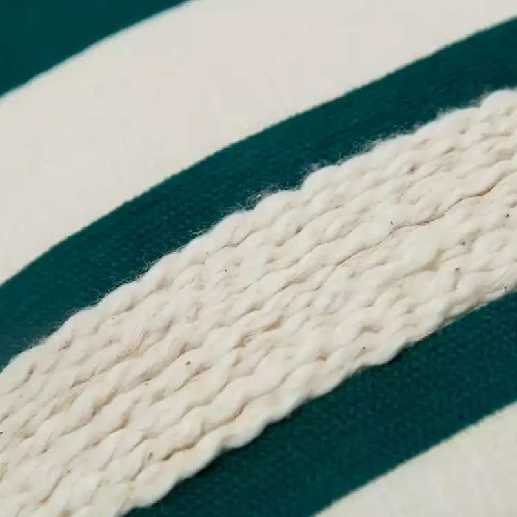 Pillows>Kirklands Home Teal and Ivory Ozzy Striped Pillow