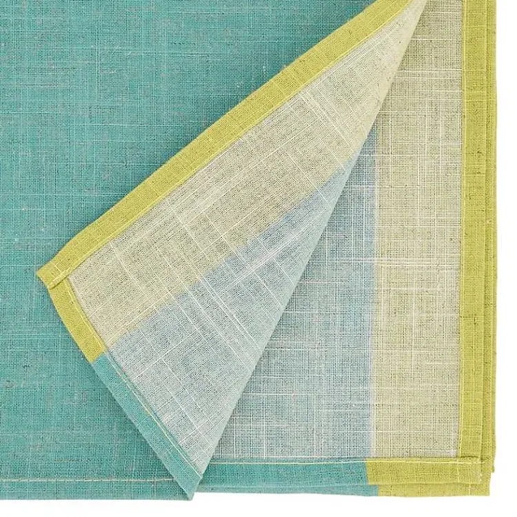 Kirklands Home Teal and Mustard Colorblock Table Runner Online