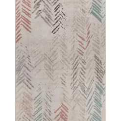 Kirklands Home Teal and Pink Arrows Area Rug, 5x7 Outlet